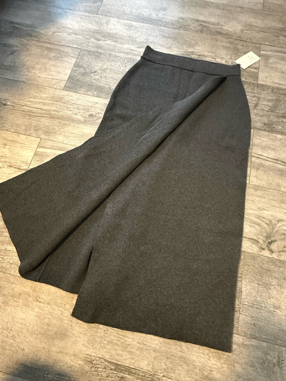 a new day Charcoal Gray A-Line Midi Skirt